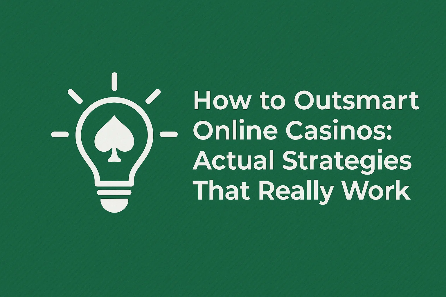 How to Outsmart Online Casinos: Actual Strategies That Really Work