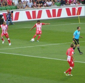 David Williams strikes a free kick