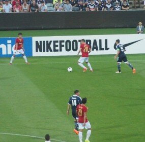 Mario Gjurovski surrounded