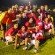 Michael Anderson leads his North Geelong in their Diversity Cup win celebrations