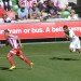 Melbourne Heart's Adrian Zahra streaks clear of Bradley McDonald of North Queensland Fury